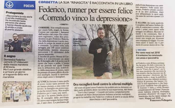 corri che ti passa - articolo sul giorno